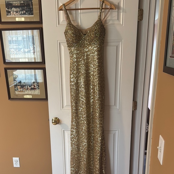 Gold Sequin Gown - Picture 1 of 4